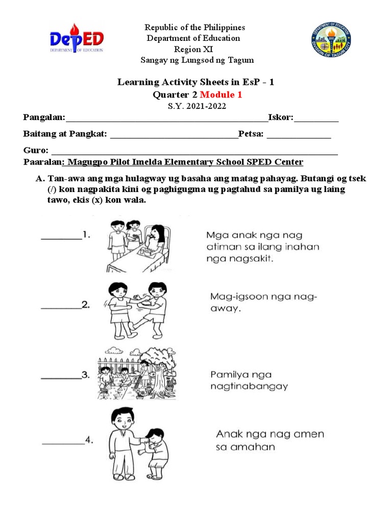 EsP - Q2 - G1 Activity Sheets | PDF