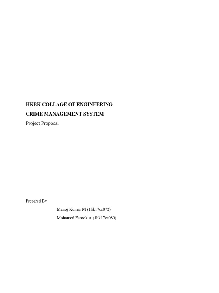 Crime Management System Proposal | PDF | Crimes | Crime & Violence