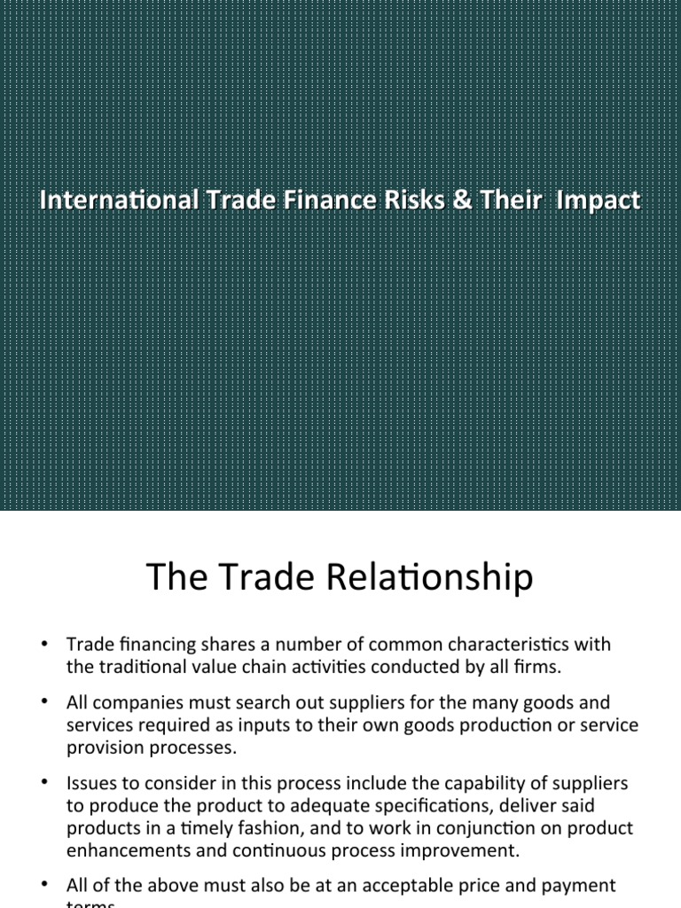International Trade Finance Risks Explained | PDF | Letter Of Credit ...