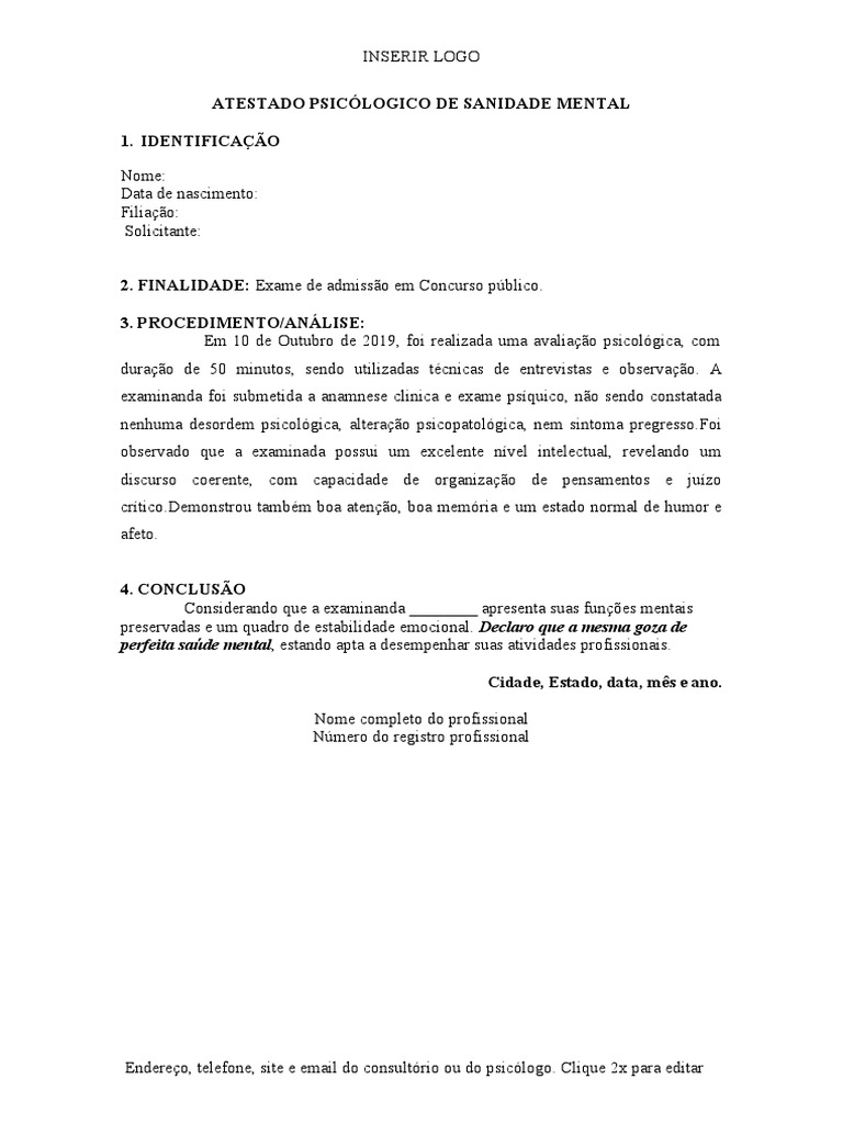 Atestado de Sanidade Mental | PDF