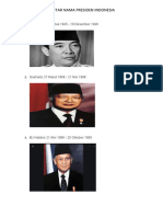 Daftar Nama Presiden Indonesia