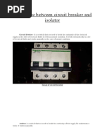 Circuit Breaker & Isolator Difference