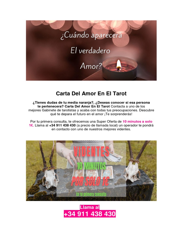 Carta Del Amor en El Tarot: Tiradas de Cartas Del Tarot Del Amor | PDF ...