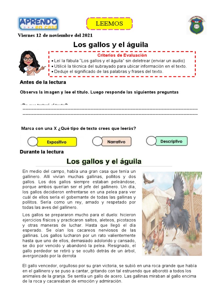 Plan Lector Los Gallo y El Aguila | PDF