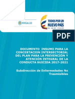 Plan para la prevención y atención de la conducta suicida