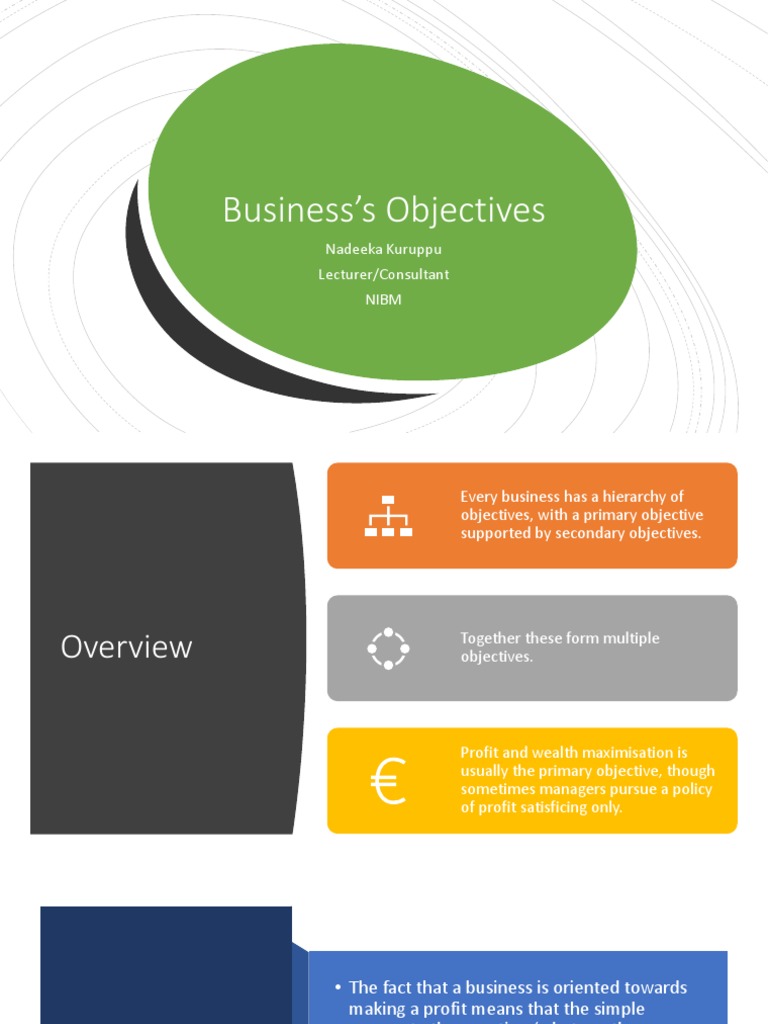 Business's Objectives | PDF | Goal | Profit (Economics)