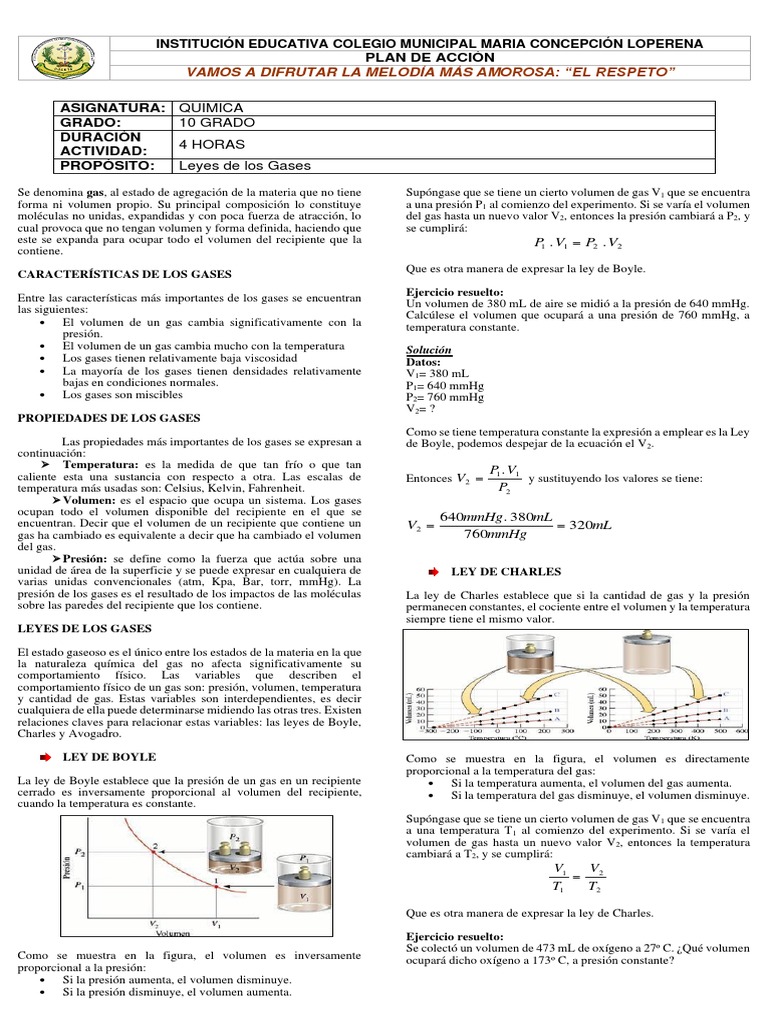 Leyes de los Gases en Química | PDF | Gases | Fases de la materia