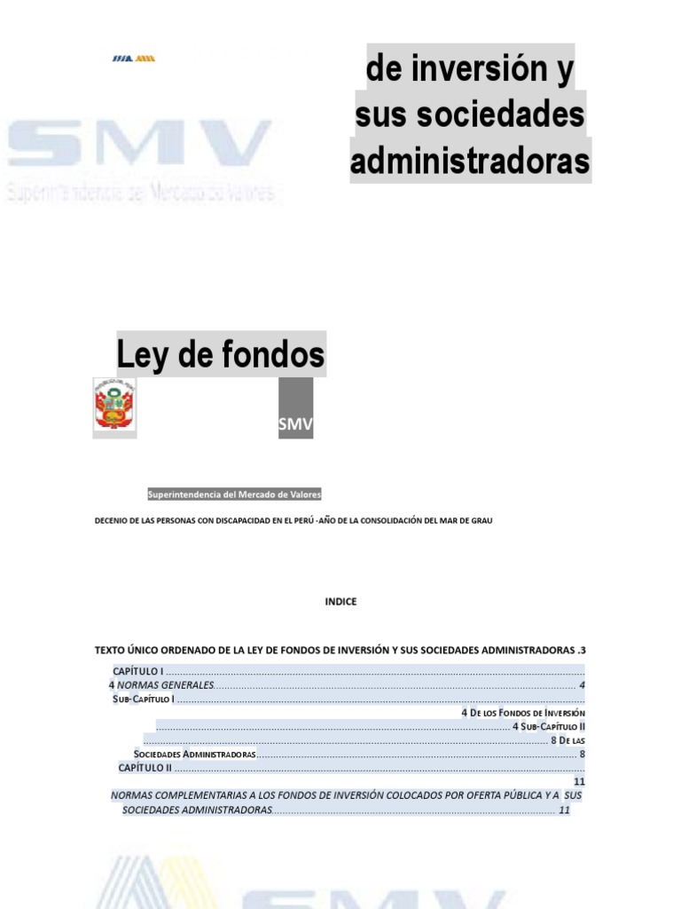 Ley Fondos Inversion y Sus Sociedades Administradoras | PDF | Fondo de ...