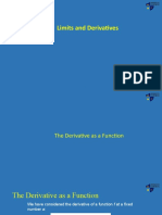 The Derivative as a Function: Limits, Interpretation and Higher Order Derivatives