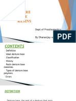 Denture Base Resins: Dept of Prosthodontics by Dhananjay Vasudeva