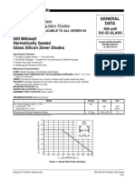 500 MW DO-35 Glass Zener Voltage Regulator Diodes: Semiconductor General Data