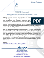 ASECAP Statement On C-ITS Delegated Act