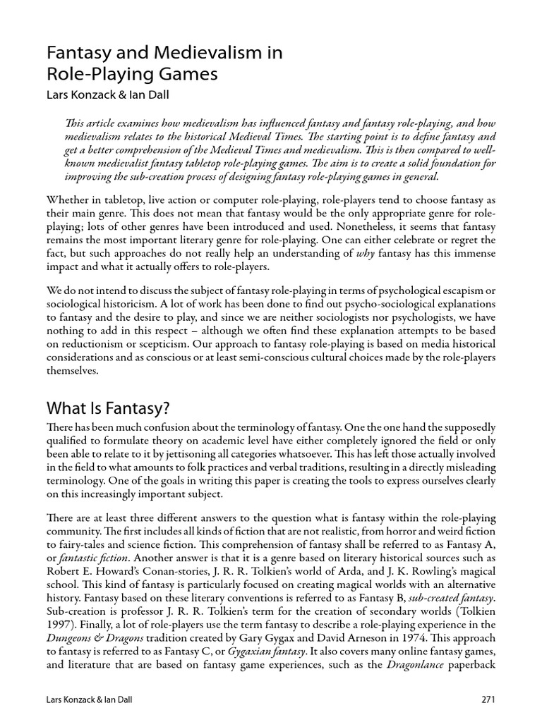 Medievalism in Fantasy Role-Playing | PDF | Fantasy | Renaissance