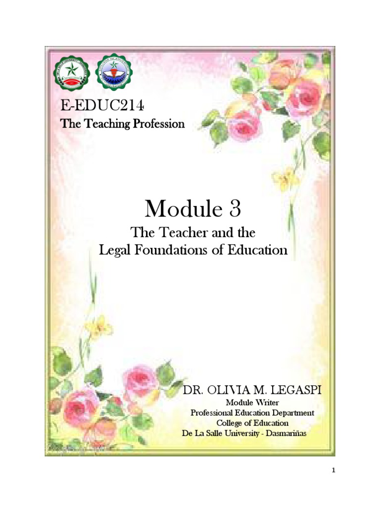 E-EDUC214: The Teacher and The Legal Foundations of Education | PDF ...