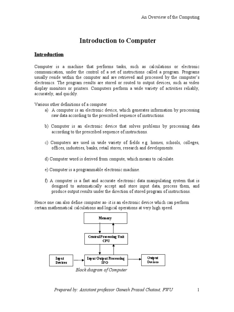 Introduction to Computer Systems | PDF | Central Processing Unit ...