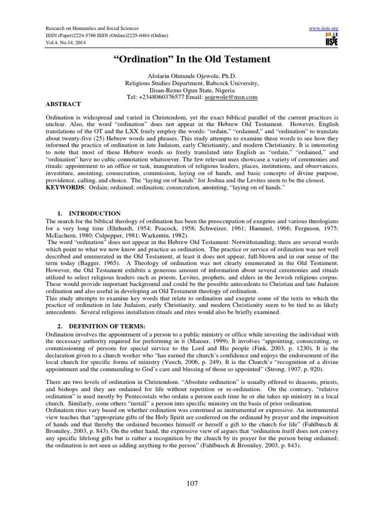 Biblical Insights on Ordination | PDF | Ordination | Priest