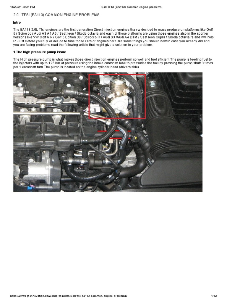 EA113 2.0L TFSI Engine Issues | PDF | Turbocharger | Systems Engineering