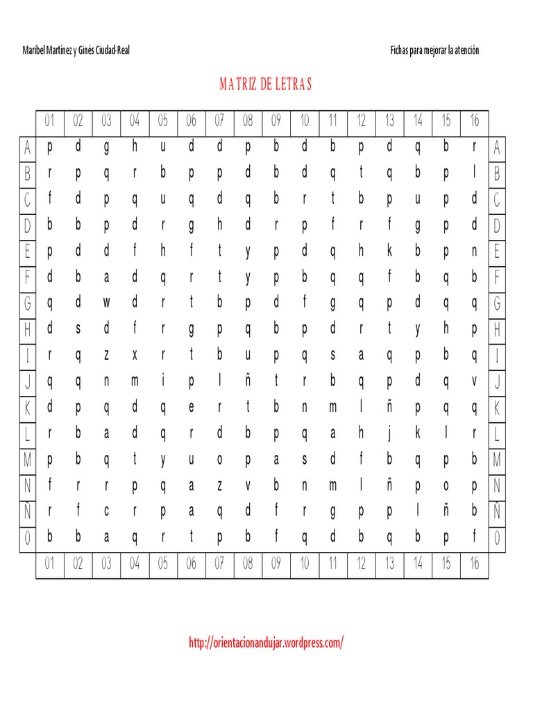 Matriz de Letras 1 | PDF