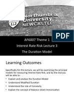 AF6007 Theme 1 Interest Rate Risk Lecture 3 The Duration Model