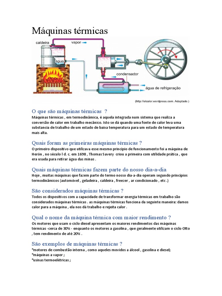 Máquinas Térmicas: Conceitos e Exemplos | PDF | Casa e Jardim ...