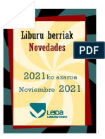 2021eko azaroko liburu berriak -- Novedades de noviembre del 2021