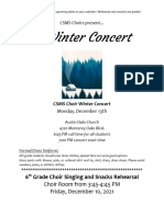 6th Grade Csms Choir Winter Concert Flier 2021