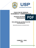 Reglamento de Prácticas Preprofesionales de la USP FCEYA