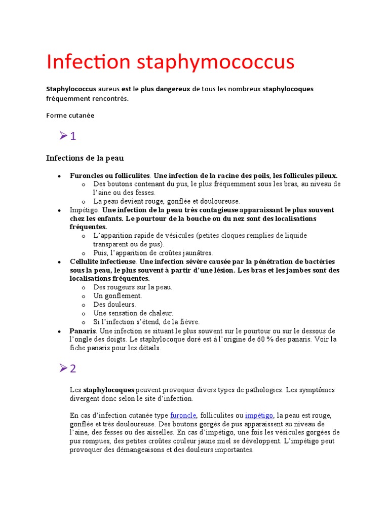 Staphylococcus Infection | PDF | Staphylococcus | Staphylocoque doré