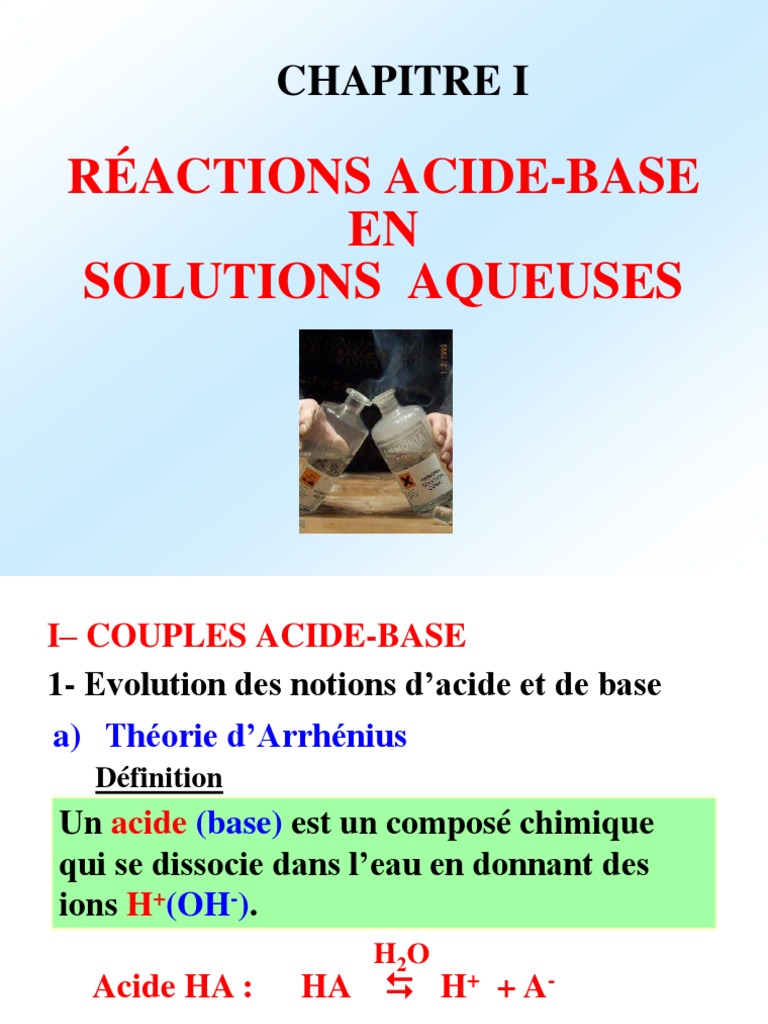 Chap I Acide Base | PDF | Acide | Matériaux