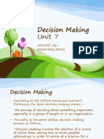 Decision Making: Unit 7