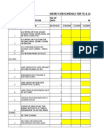 SL No Work Description Weekly Plan No of Days: Weekly Job Schedule For TG & Acc Area