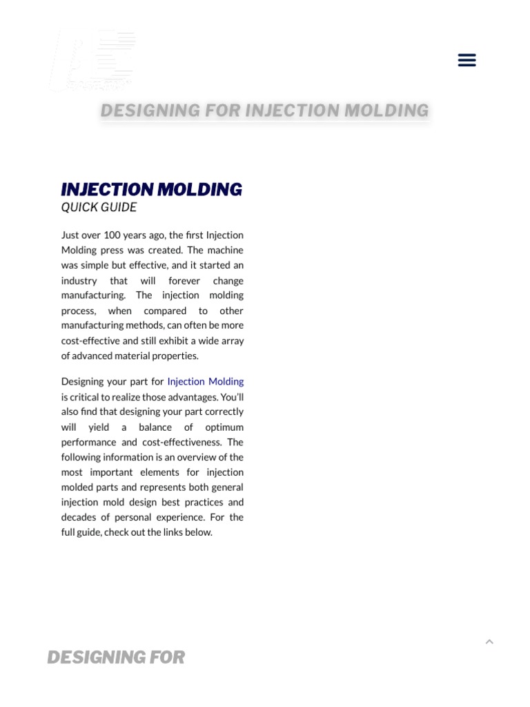 Injection Molding Design Best Practices | PDF | Thermoplastic | Plastic
