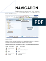 Sap Navigation: Standard Toolbar
