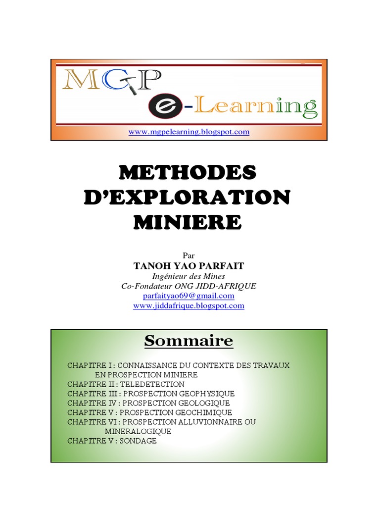 Méthodes d'Exploration Minière | PDF | Télédétection | Géologie