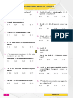 Sınıf Matematik Kasım Ara Tatil Ödevi