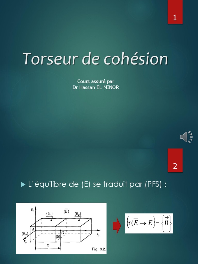 Torseur de Cohésion PDF Physique Mécanique du solide — free download