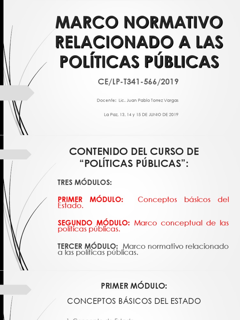 Marco Normativo de Políticas Públicas en Bolivia | PDF | Estado ...