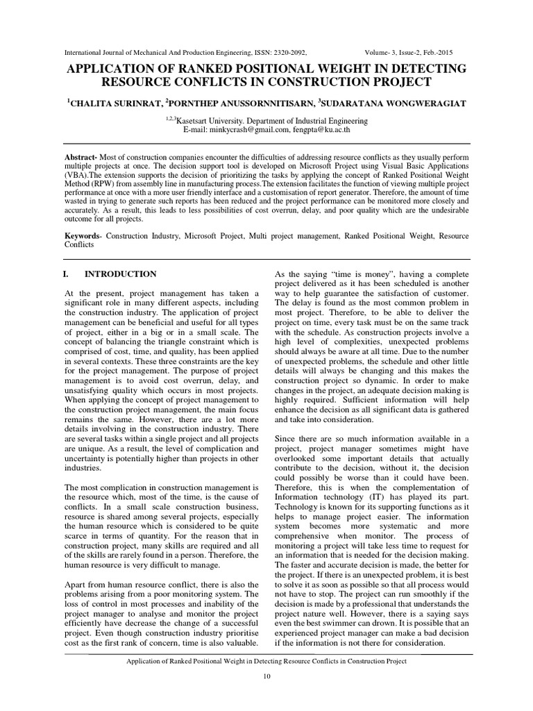 Application of Ranked Positional Weight in Detecting PDF Project