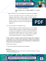 Evidencia 1 Flujograma Procesos de La Cadena Logistica y El Marco Estrategico Institucional