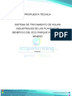 Sistema de tratamiento de aguas industriales para plantas mineras