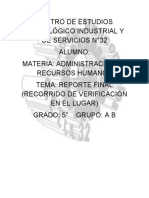 CENTRO DE ESTUDIOS TECNOLÓGICO INDUSTRIAL Y DE SERVICIOS Reporte Final