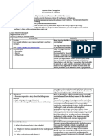 Lesson Plan Template: Criteria For Each Aspect of The Lesson