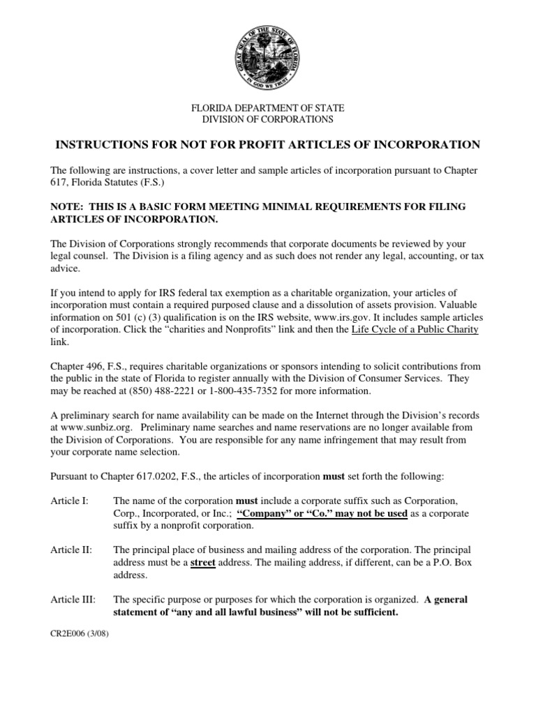 non profit articles of incorporation | pdf | charitable