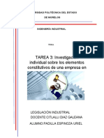 TAREA 3 - Investigación Individual Sobre Los Elementos Constitutivos de Una Empresa en México - Padilla Espinoza Uriel