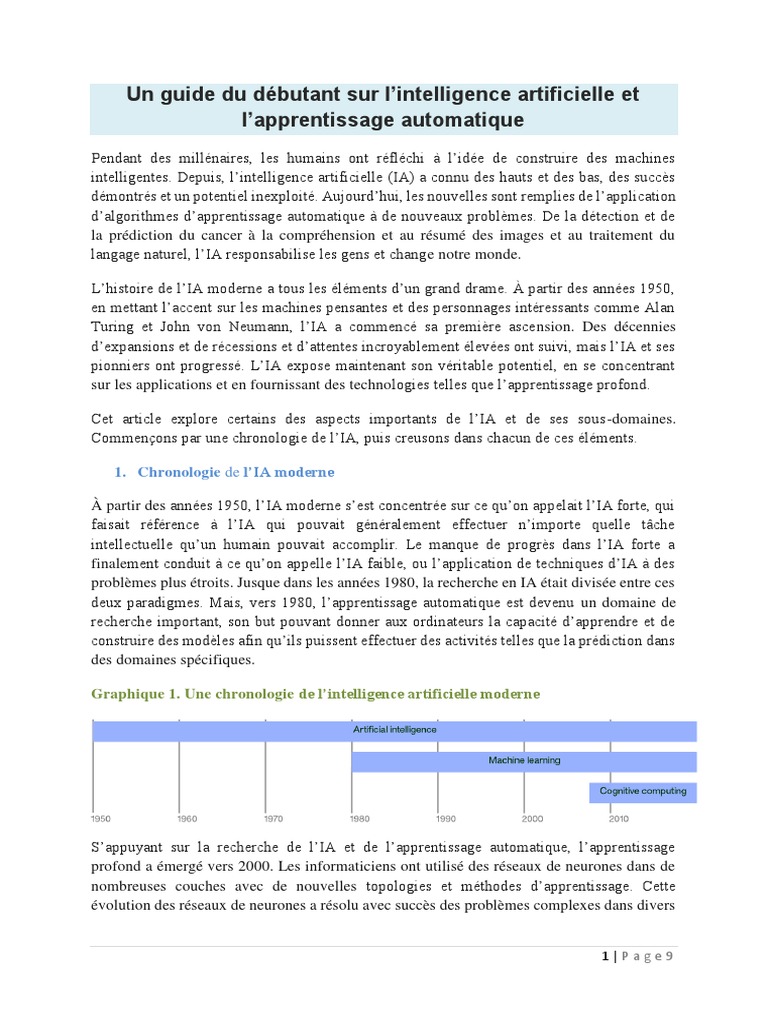 Guide débutant sur l'IA et l'apprentissage | PDF | Intelligence ...