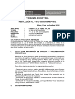 Tribunal Registral: RESOLUCIÓN No. - 1613-2020-SUNARP-TR-L Lima, 11 de Setiembre 2020