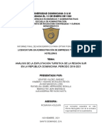 Monografia Análisis de La Explotación Turística de La Región Sur en La República Dominicana, Periodo 2016-2021