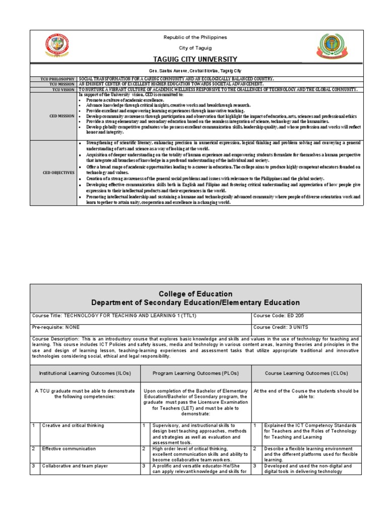 ED 201 - Technology For Teaching and Learning 1 | PDF | Educational ...