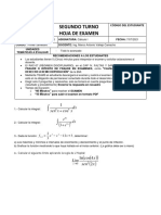 Examen Cálculo I: integrales, funciones y límites