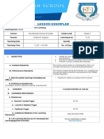Lesson Exemplar: My Messiah School of Cavite Grade 7 Analiza P. Erguiza T.L.E Second Quarter 12:00 - 1:00 PM 4 Days